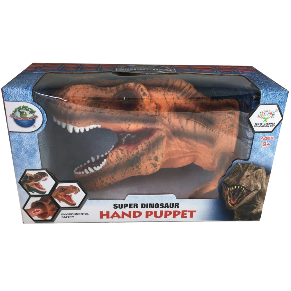 Realistic Dinosaur Hand Puppet Jurassic Toy with Detailed Design for Imaginative Play Boxed Gift