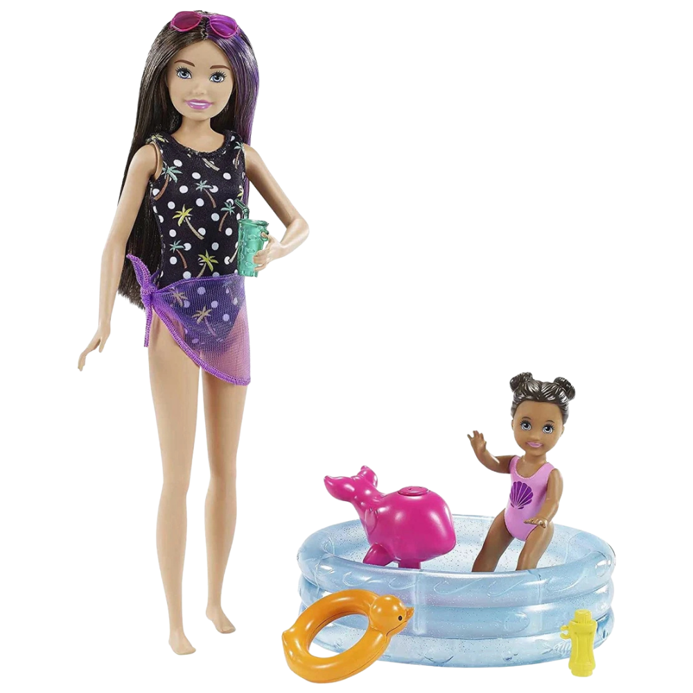 Barbie Skipper Babysitters Inc Dolls Paddling Pool Set Water Play Kids Toy New
