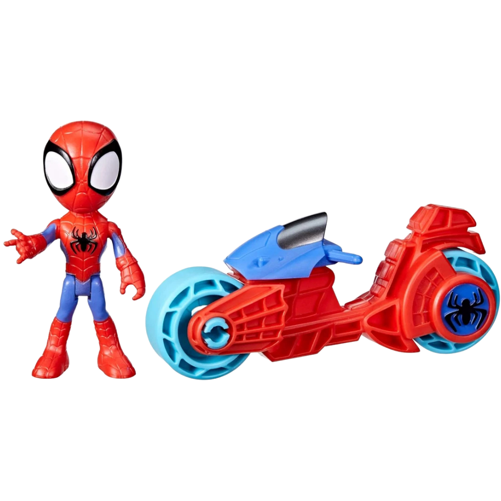Marvel Spidey & His Amazing Friends Spidey Motorcycle Set 10cm Figure & Free-Rolling Bike Kids Toy