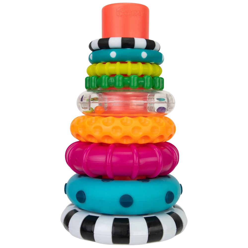 Sassy Stacks of Circles Classic Stacking Toy for Babies Toddlers Preschoolers 6m+ New