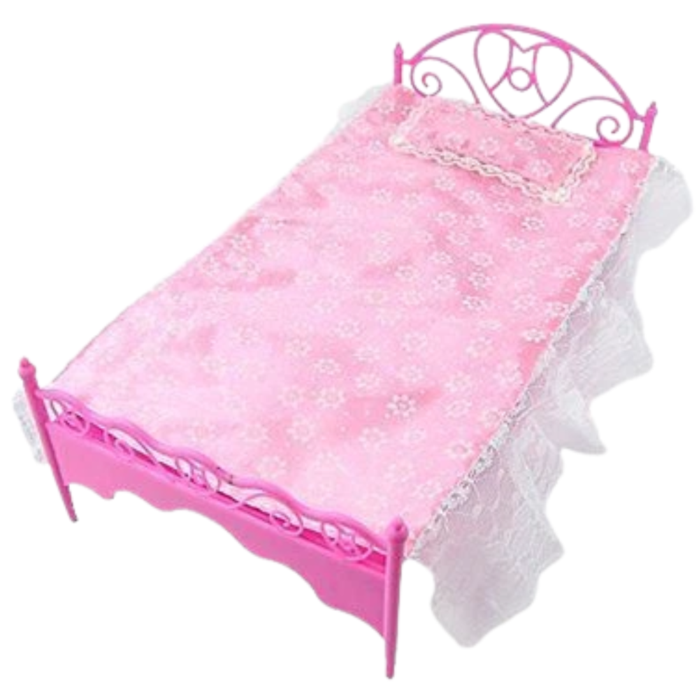 Fashion Princess Doll Sized Bed Furniture Pink or Purple