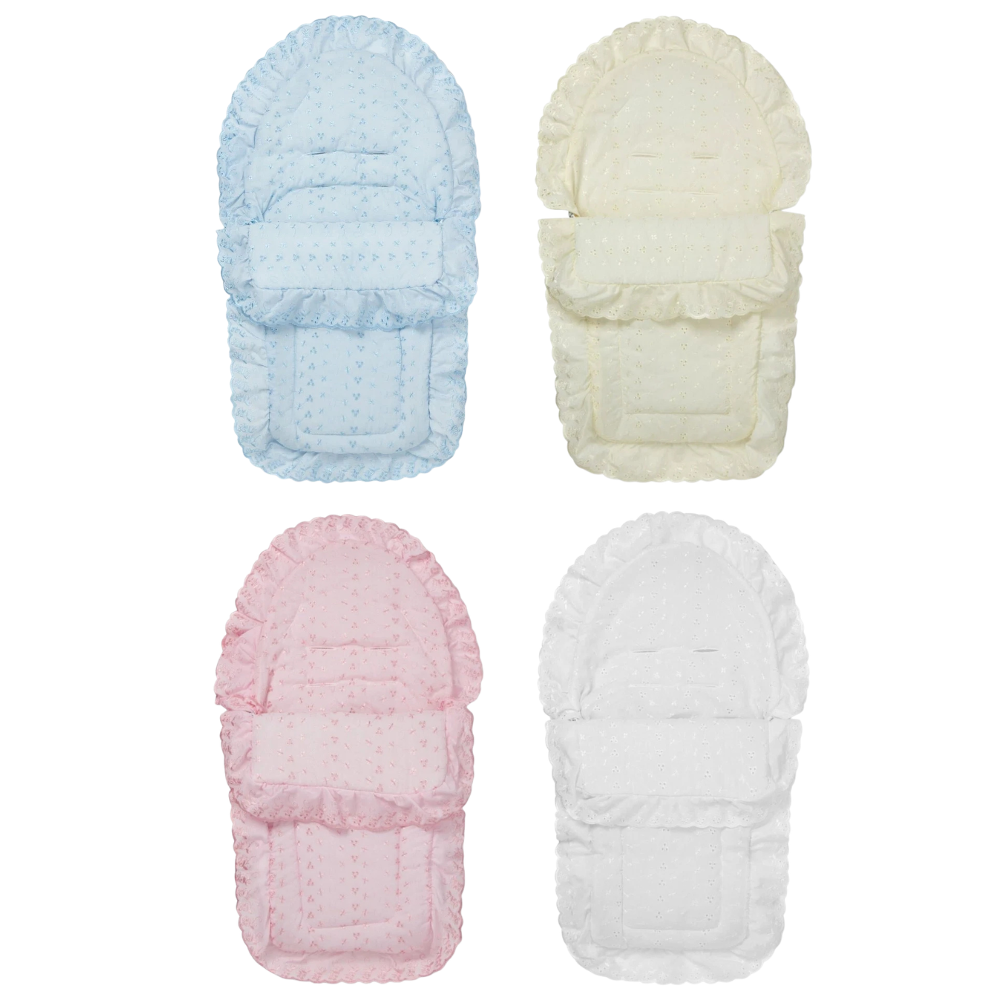 Broderie Anglaise Car Seat Footmuff Cosy Toes Compatible with Bebecar Baby Travel Accessory