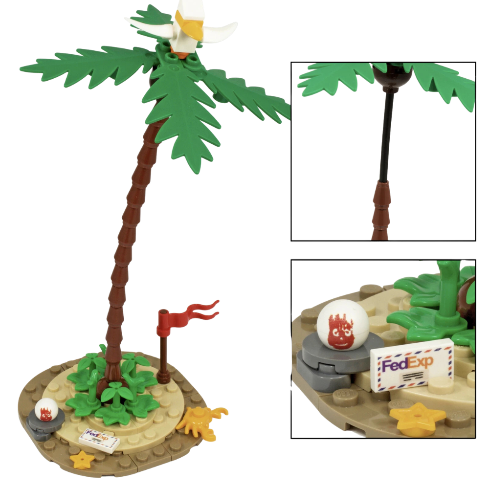 Lego Desert Island & Palm Tree Custom Kit Made with Real Lego Bricks Tropical Scene Display Set