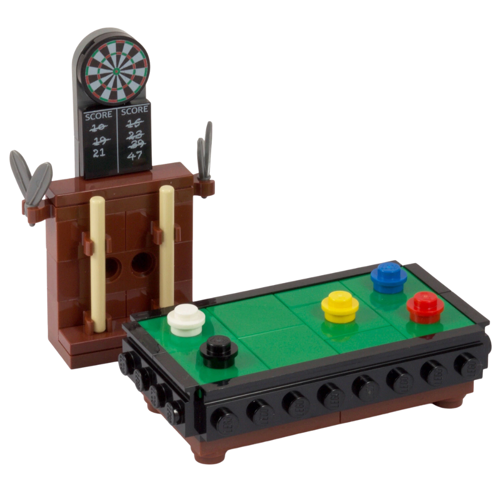 LEGO Pool Table & Darts Board Set Snooker Pub Games Room Accessory