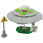 Lego Ufo Flying Saucer Alien Custom Model Kit Made with Genuine Lego Bricks Space Toy Display