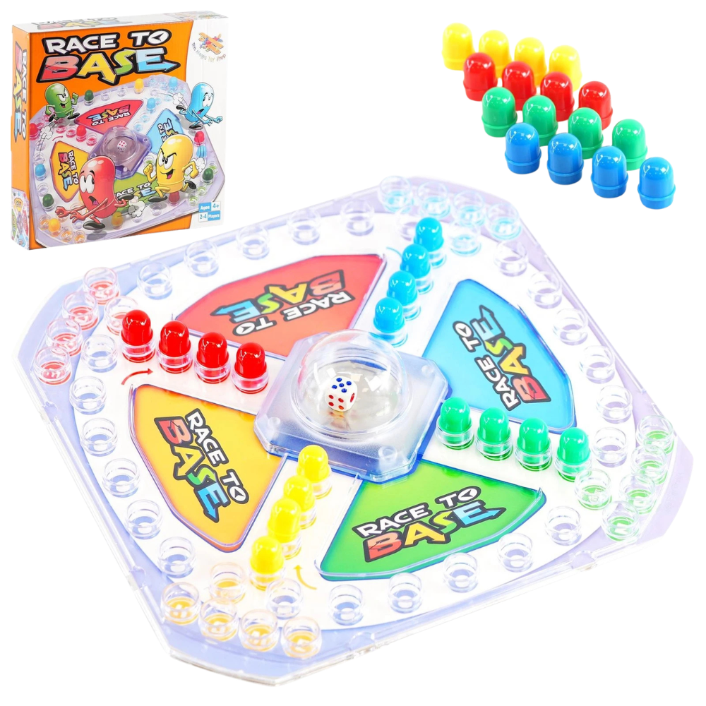 Race to Base Family Board Game Pop a Dice Ludo Game for Kids & Adults