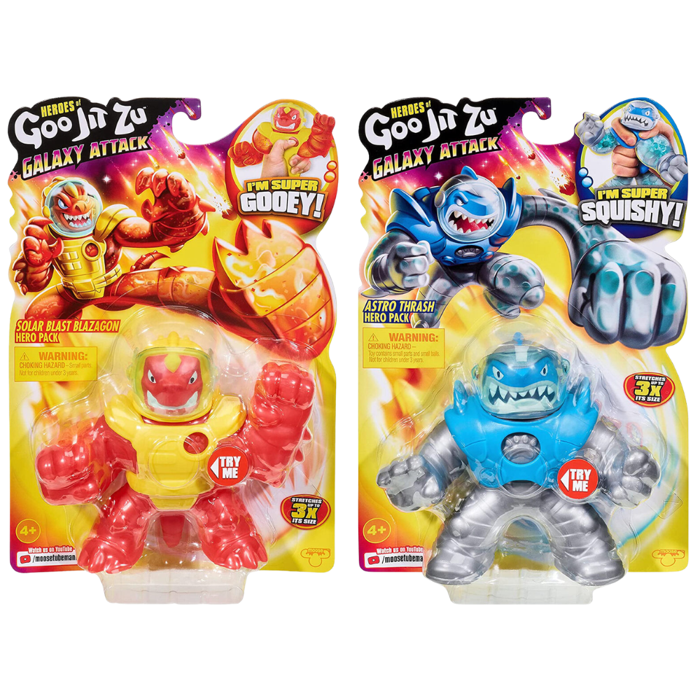 Heroes of Goo Jit Zu Galaxy Attack Stretchy Action Figures Collectible Characters with Super Stretchy Designs