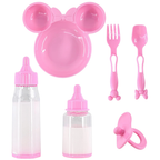 Baby Doll Feeding Set 6pc Pretend Play Bottles Dummy Spoon Accessories for Bibi Doll Fun