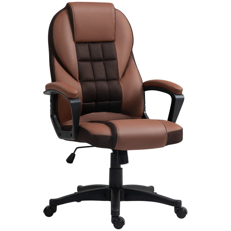Ergonomic Faux Leather Office Chair – Brown