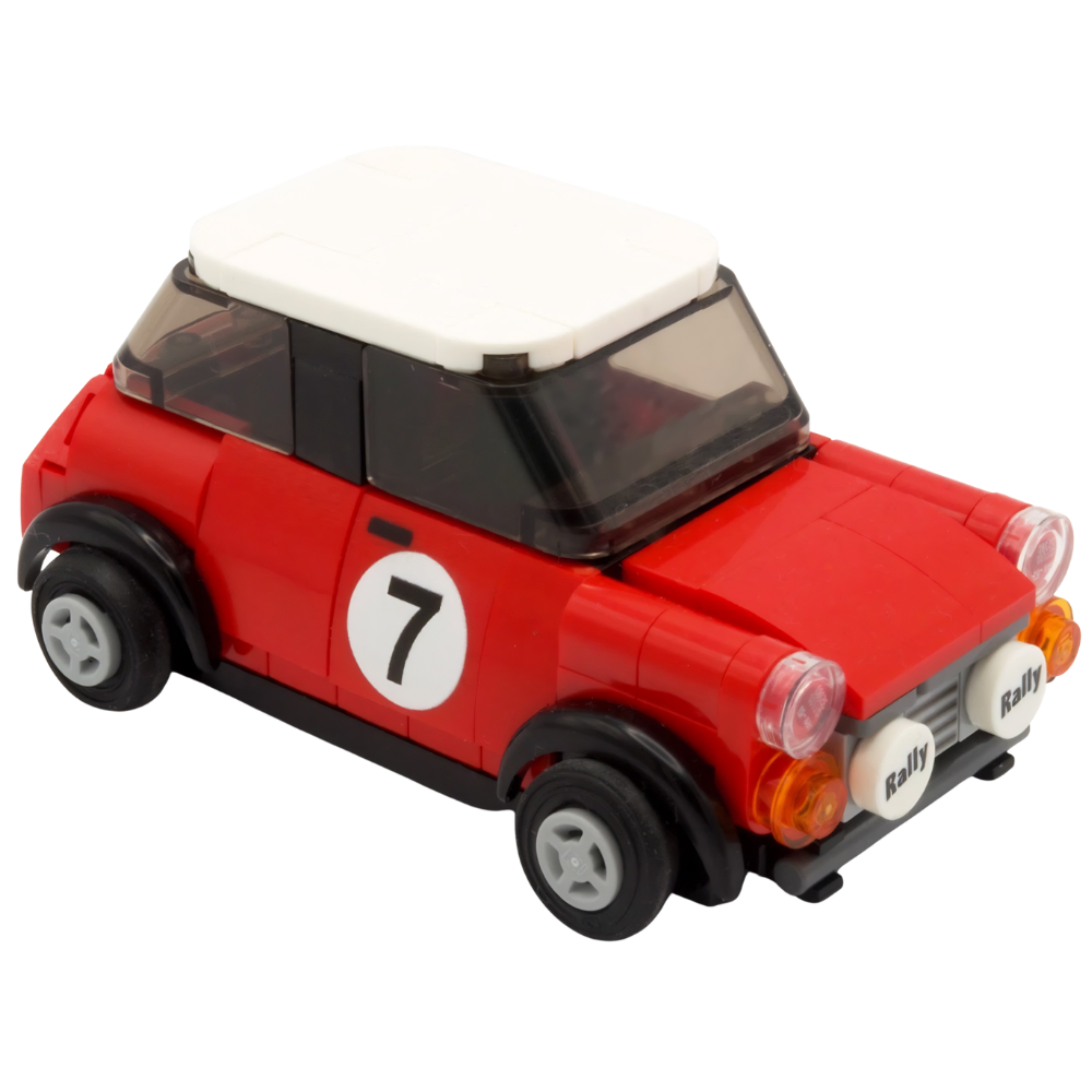 LEGO Mini Cooper Car Model with Custom Rally Prints, 117 Pieces Vehicle MOC Kit