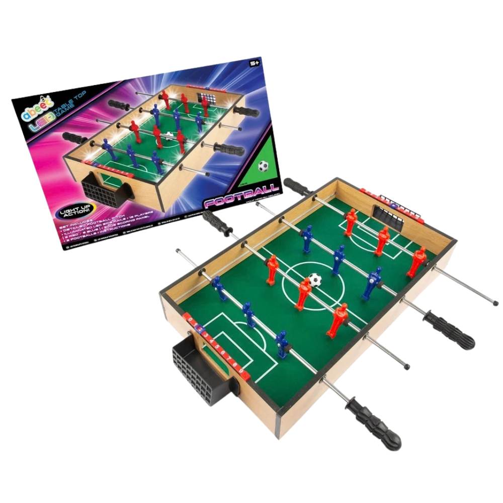 Tabletop Football Game 12 Footballers LED Mini Foosball Table Family Game