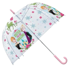 Kids Character Dome Umbrella 70cm Windproof Bubble Brolly