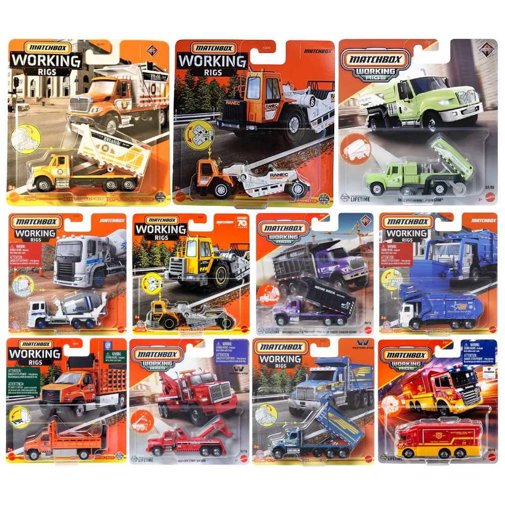 Matchbox Real Working Rigs 1:64 Die-Cast Trucks Choose Model Moving Working Rig