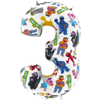 Toyland 66cm Sesame Street Number 3 Foil Balloon 26 Inch Kids Birthday Party Decoration Air Helium