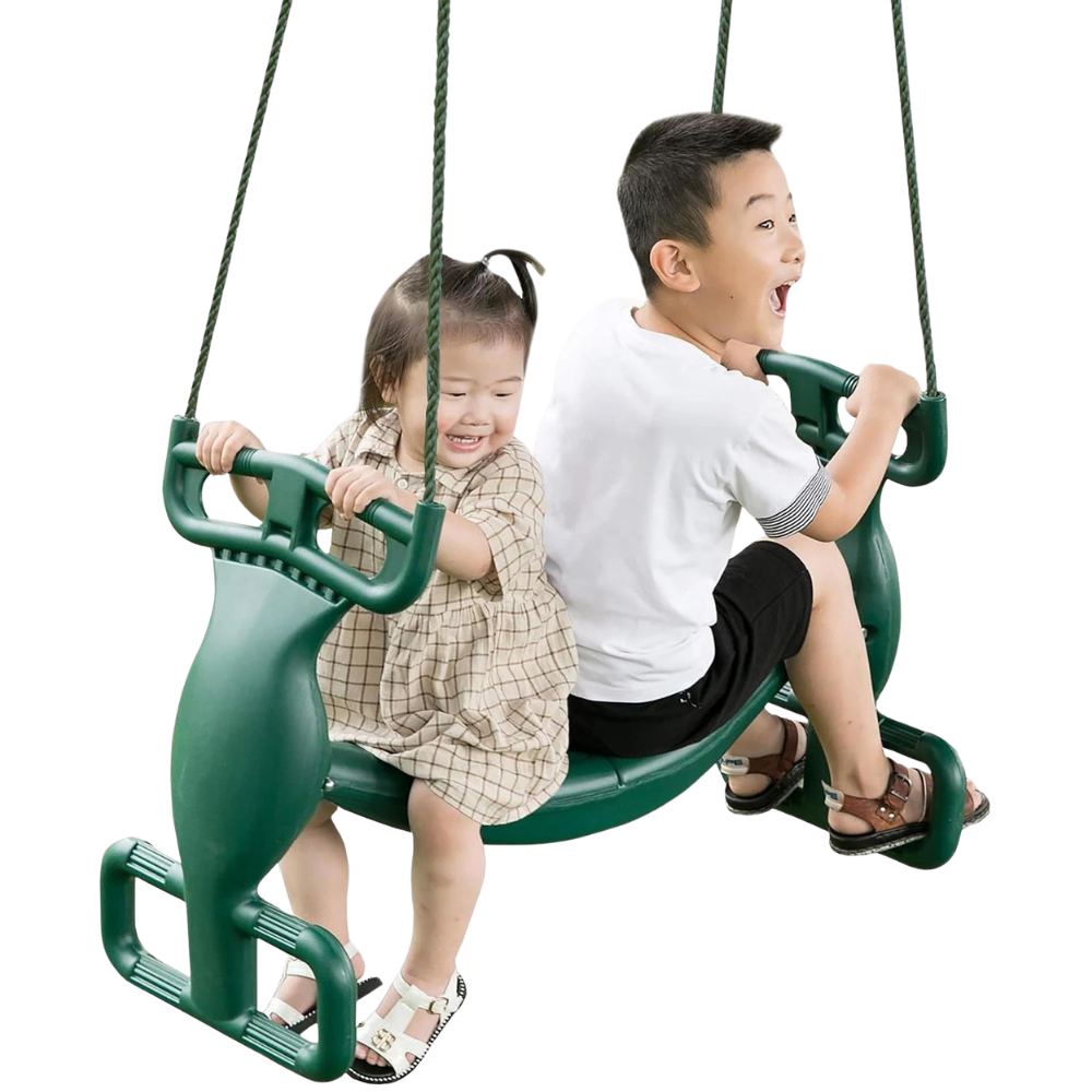 Tandem Swing for Kids Two Child Swing Seat Outdoor Playground Siblings Friends Fun Toy