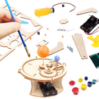 RLS 3D Wooden Solar System DIY Puzzle Model with Motorised Rotating Planets Science Kit