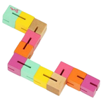 Kids Twisty Blocks Wooden Mini Puzzle Fidget Toy Sensory Twistable Blocks 3+ Years