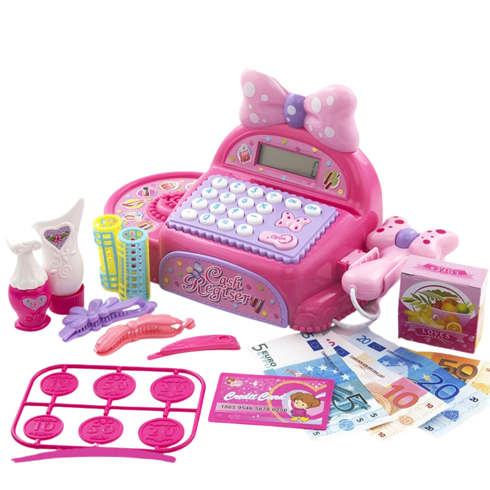Kids Shopping Cash Register Toy with Accessories Battery Operated Pretend Play Shop Till New