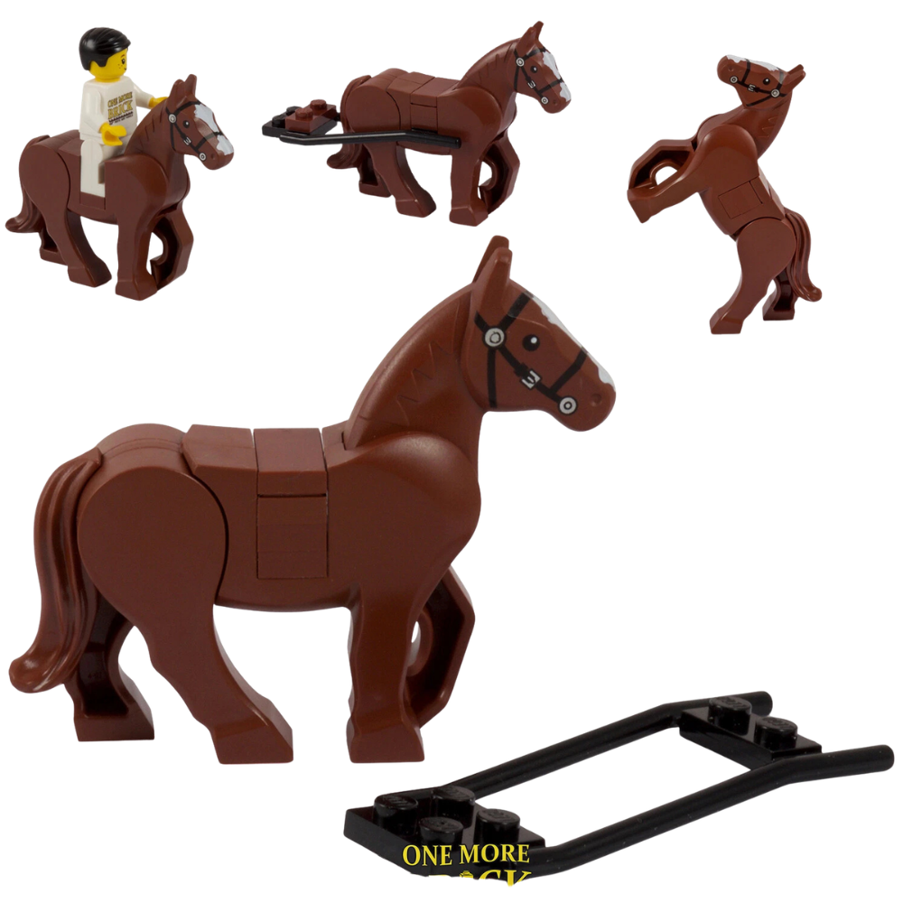 Lego Brown Horse with Hitching Attachment Brand New Parts Packed in Zip-Lock Bag City 4+