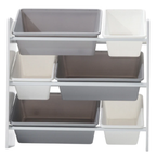 Kids Toy Storage Rack with 6 Removable Plastic Bins and 3 Shelves