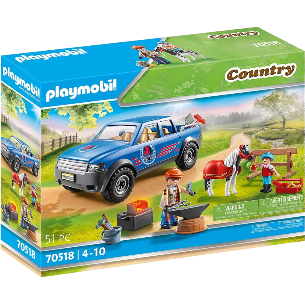 PLAYMOBIL Country 70518 Mobile Farrier Horse Care Set Pony Car Light Effect 4+