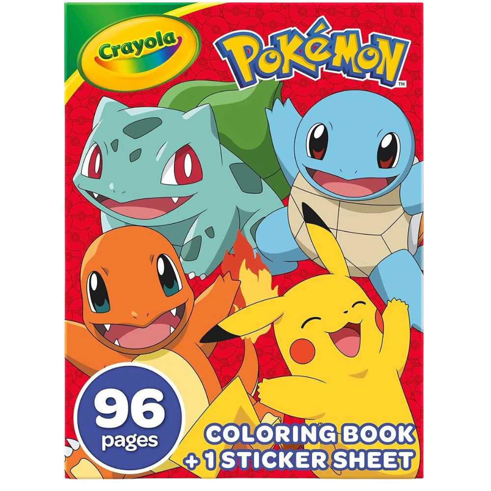 Crayola Pokémon Colouring Book with Stickers 96 Pages Activity Book for Ages 3+