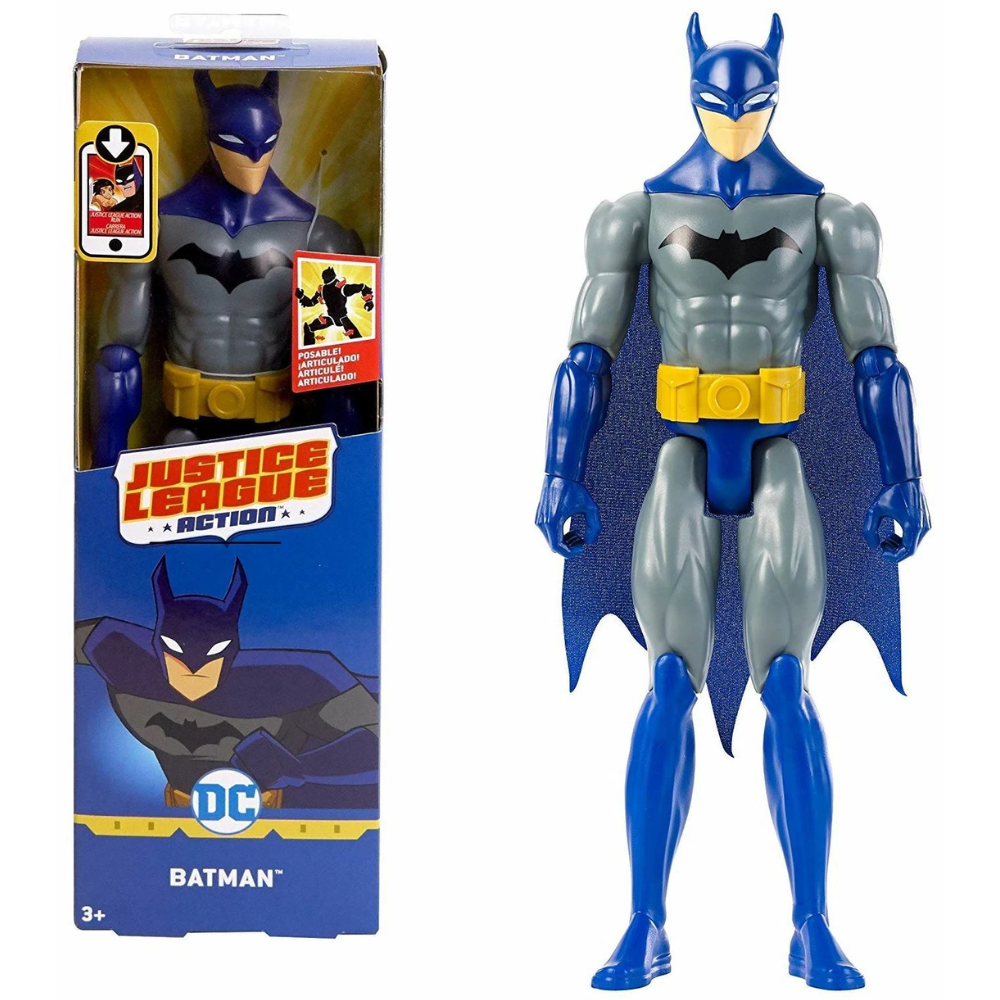 Bring the iconic Batman character to life with this 12-inch Justice League Action figure. Designed with a sleek look inspired by the DC Comics Justice League Action series. A great choice for young fans, collectors, and superhero-themed play.