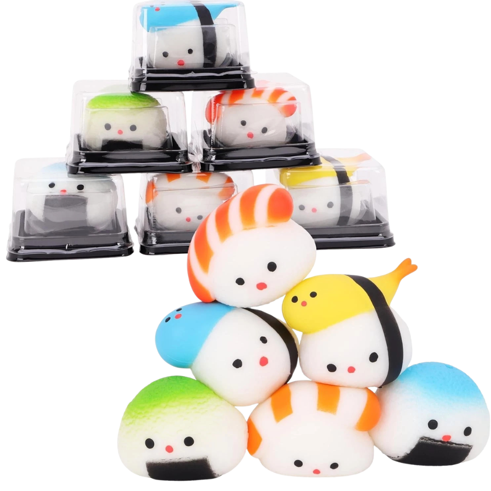 Toyland® Squishy Sushi Sensory Fidget Toy with Reusable Tub – 6 Designs, 1 Random Choice Ages 3+