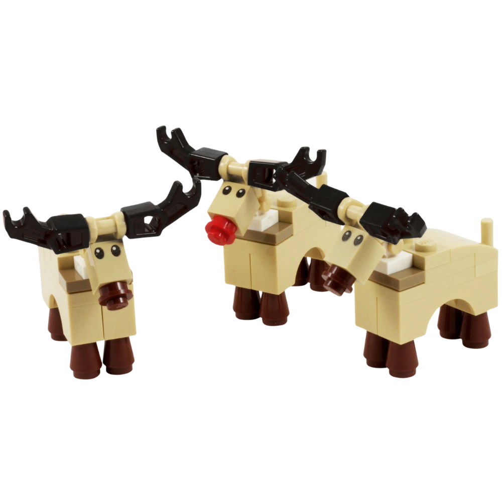 LEGO Reindeer 3-Pack Noses Christmas Santa Xmas Set Red & Brown