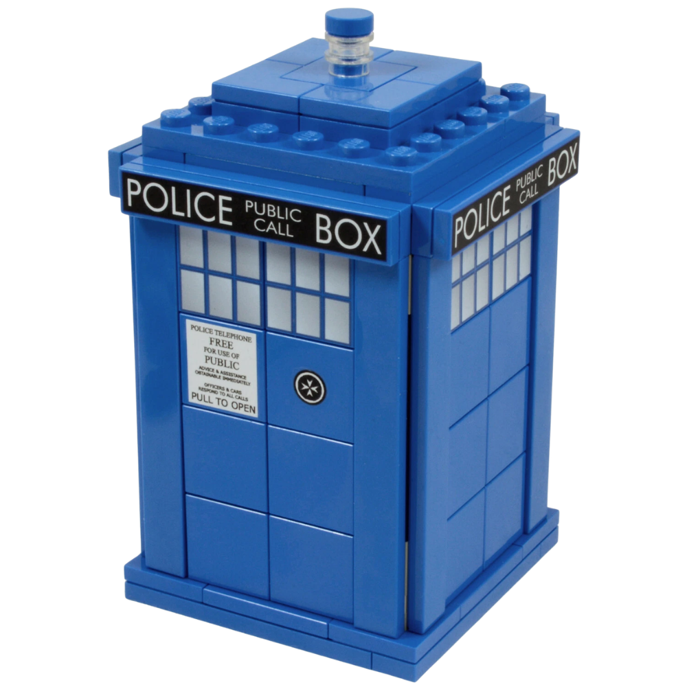 Doctor Who TARDIS Police Box Custom Building Kit with 148 Genuine LEGO Bricks & Guide