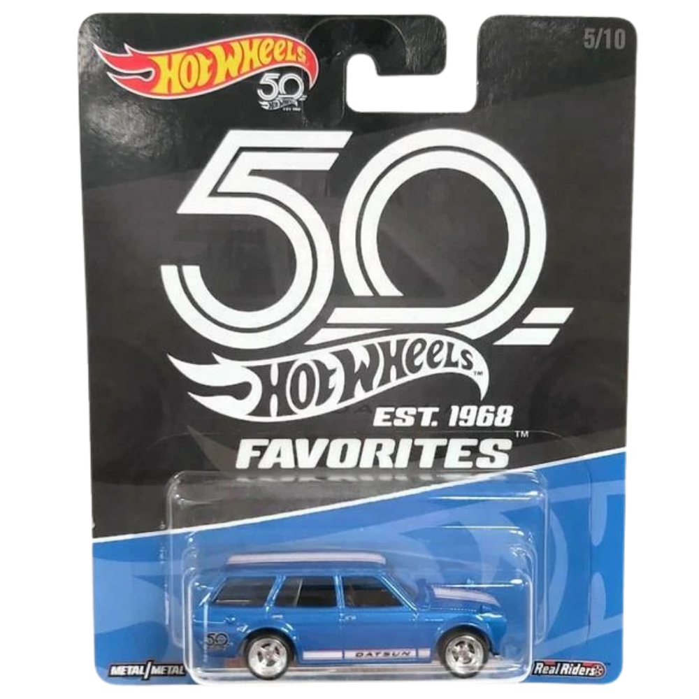 Hot Wheels '71 Datsun Bluebird 510 Wagon 50th Anniversary Collectible Vehicle Flf36