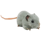 Hansa 12cm Grey Fat Rat Plush Soft Toy Animal Teddy Gift for Rat Lovers Lincrafts Uk 5579