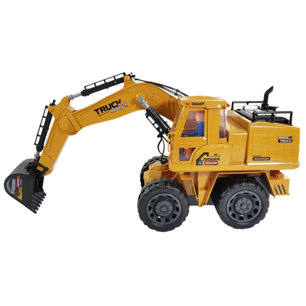 Remote Control Construction Digger RC 50CM Working Lights 360° Revolve Kids Toy