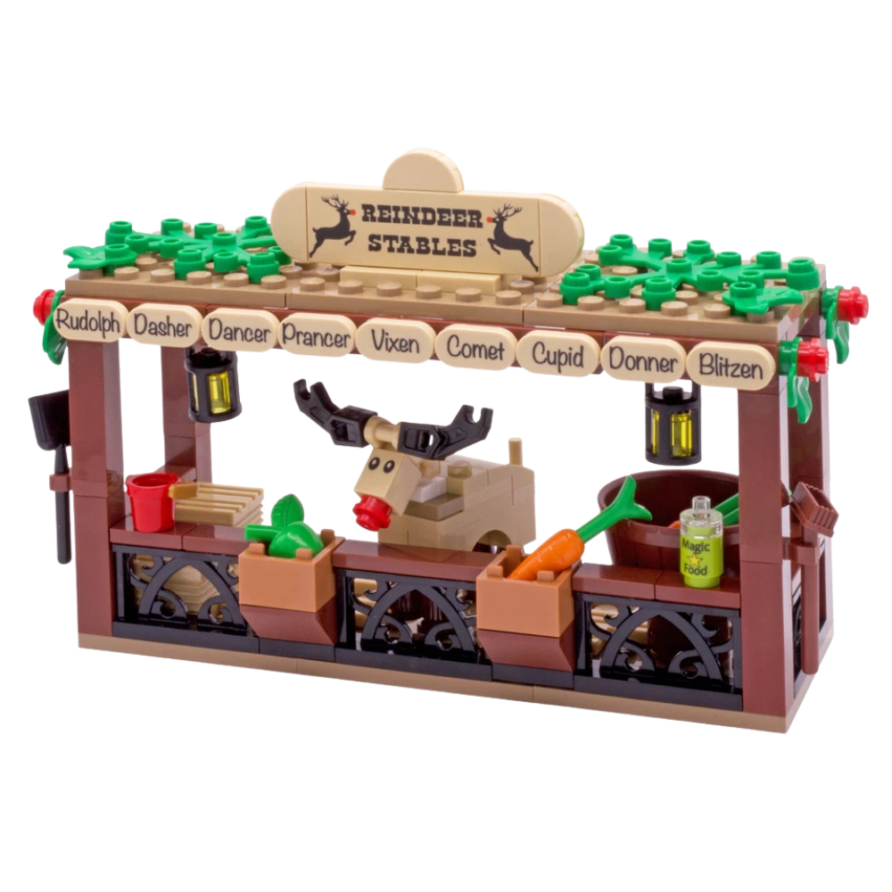 LEGO Reindeer Stable Christmas Set Rudolph Santa Xmas Kit with Accessories