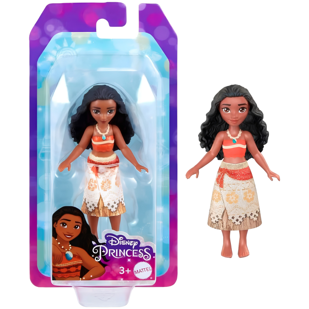 Disney Princess Moana 3.5-Inch Mini Doll with Removable Glitter Skirt Poseable Kids Toy Ages 3+