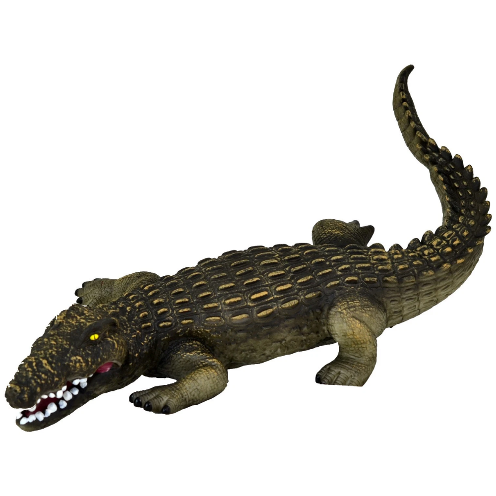 Large Soft Rubber Crocodile Alligator Toy, Realistic Wildlife Figure Gift for Kids