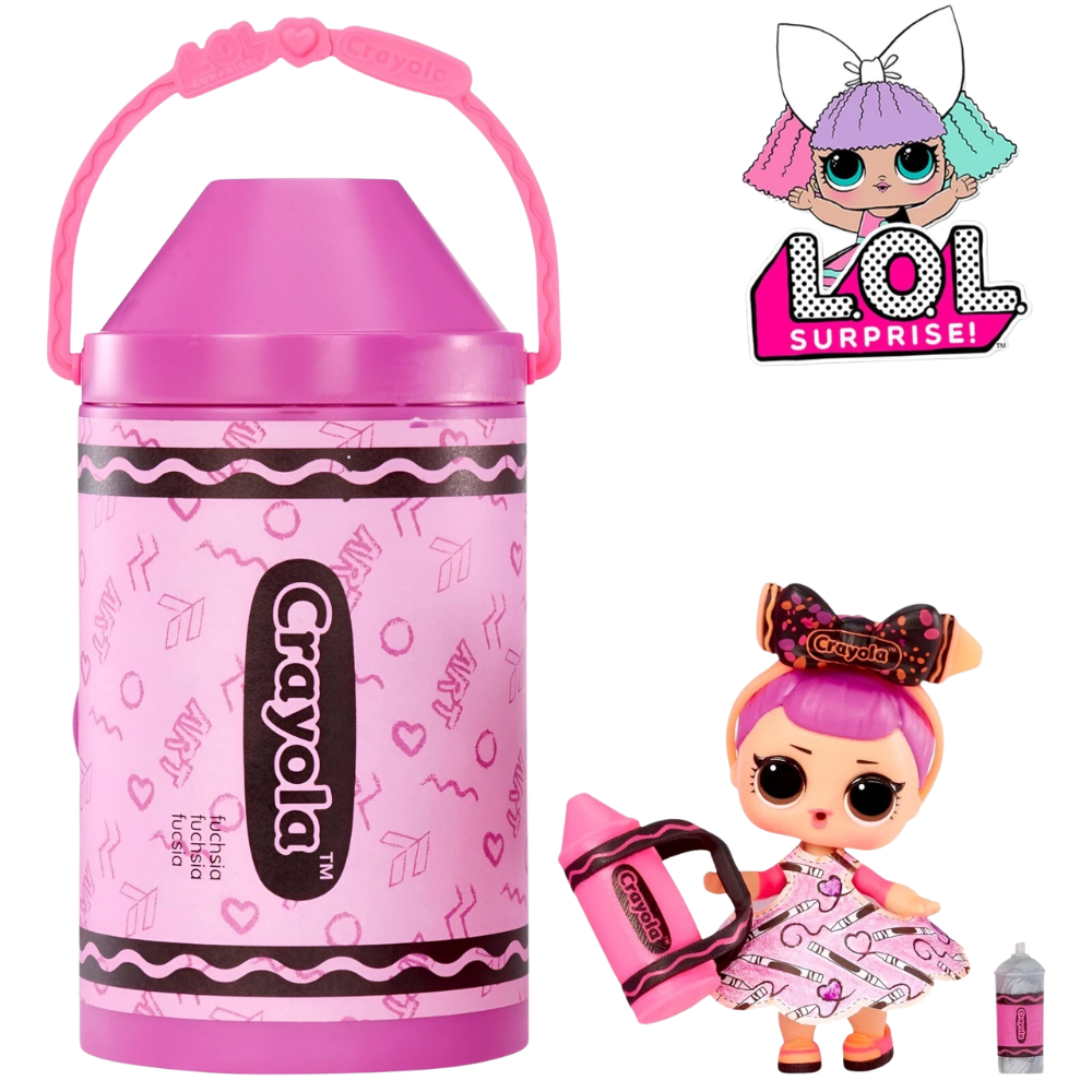 L.O.L. Surprise! Loves Crayola Colour Me Studio Doll with 4 Crayons and 20 Paper Fashions