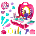 Princess Makeup Set Vanity Beauty Case with Hair Dryer for Kids