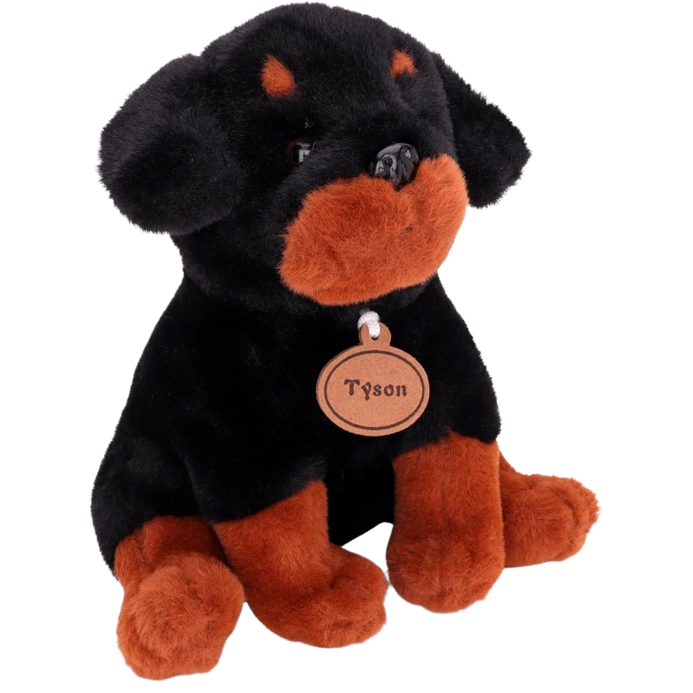 Toyland Tyson the Rottweiler Soft Toy 25cm 10 Inch Sitting Plush Dog Cuddly Toy Gift