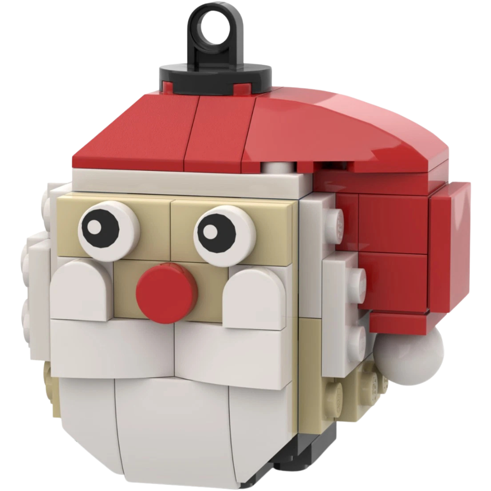 Lego Santa Christmas Bauble Decoration Custom Model Made with Genuine Lego Bricks Holiday Ornament
