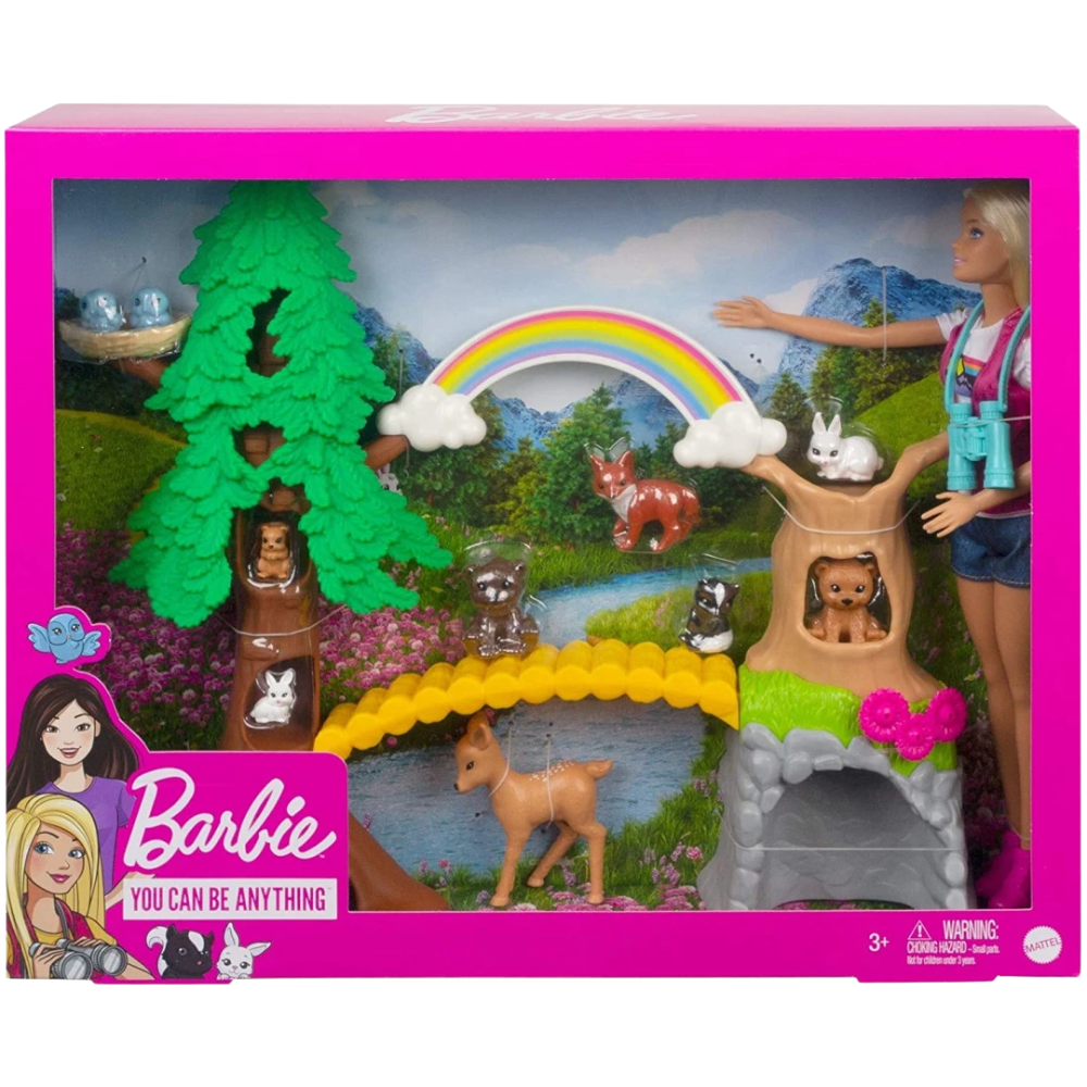 Barbie Wilderness Explorer Doll 10 Animals Wildlife Guide Playset Accessories Mattel