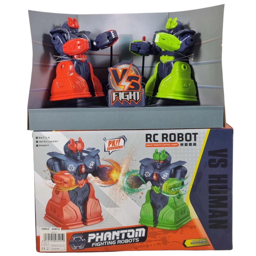 Remote Control Fighting Robots Rc Boxing Battle 2 Player Set Kids Gift Age 6+ Red Green