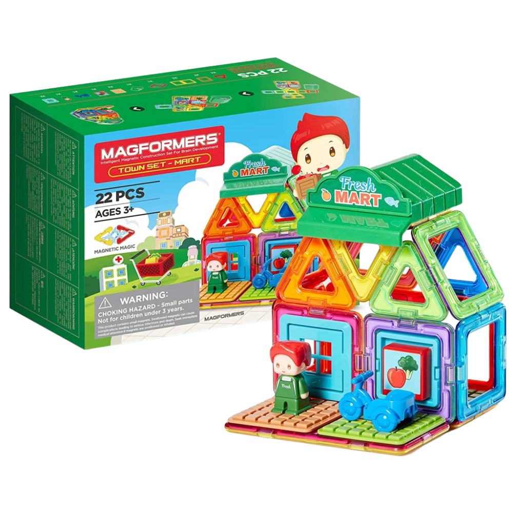 Magformers Town Minimarket Set Magnetic Building Blocks 22-Piece Construction Toy Set