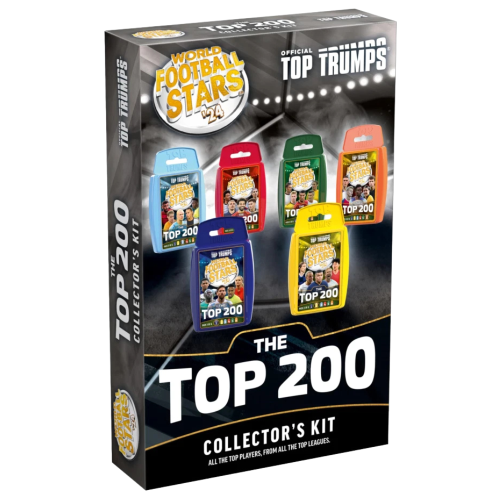 Top Trumps World Football Stars 2024 Top 200 Collectors Kit Card Game Collectible Set Gift