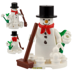 Lego Snowman Christmas Minifigure Winter Cake Topper Made with Genuine Lego Bricks Accessory