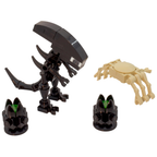 Lego Alien Xenomorph & Facehugger Custom Kit Made with Real Lego Bricks Display Set