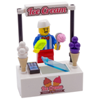 LEGO Ice Cream Stand with Accessories Custom Street Food Stall Kit