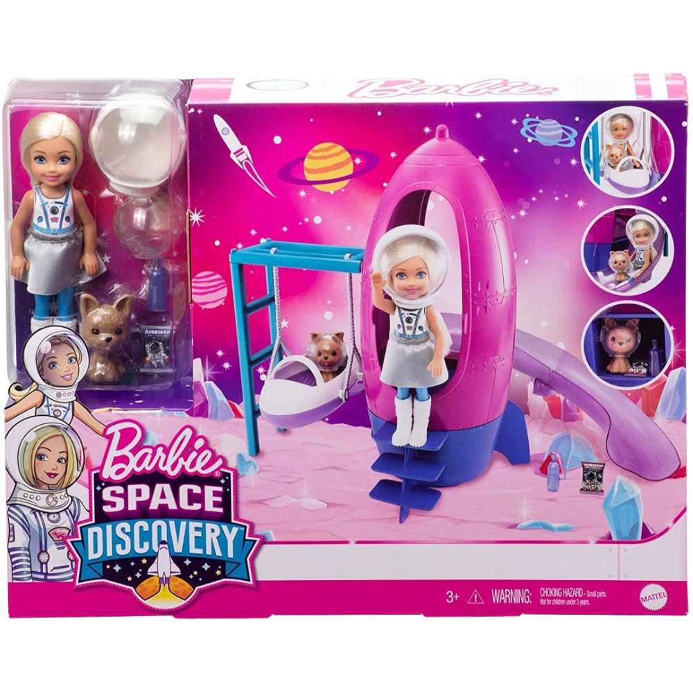 Barbie Space Discovery Chelsea Doll Rocket Ship Puppy New Boxed Mattel Kids Toy Playset