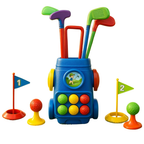 Kids Golf Set Toy 13 Piece Golf Clubs Balls Cart Flags Holes Indoor Outdoor Garden Game