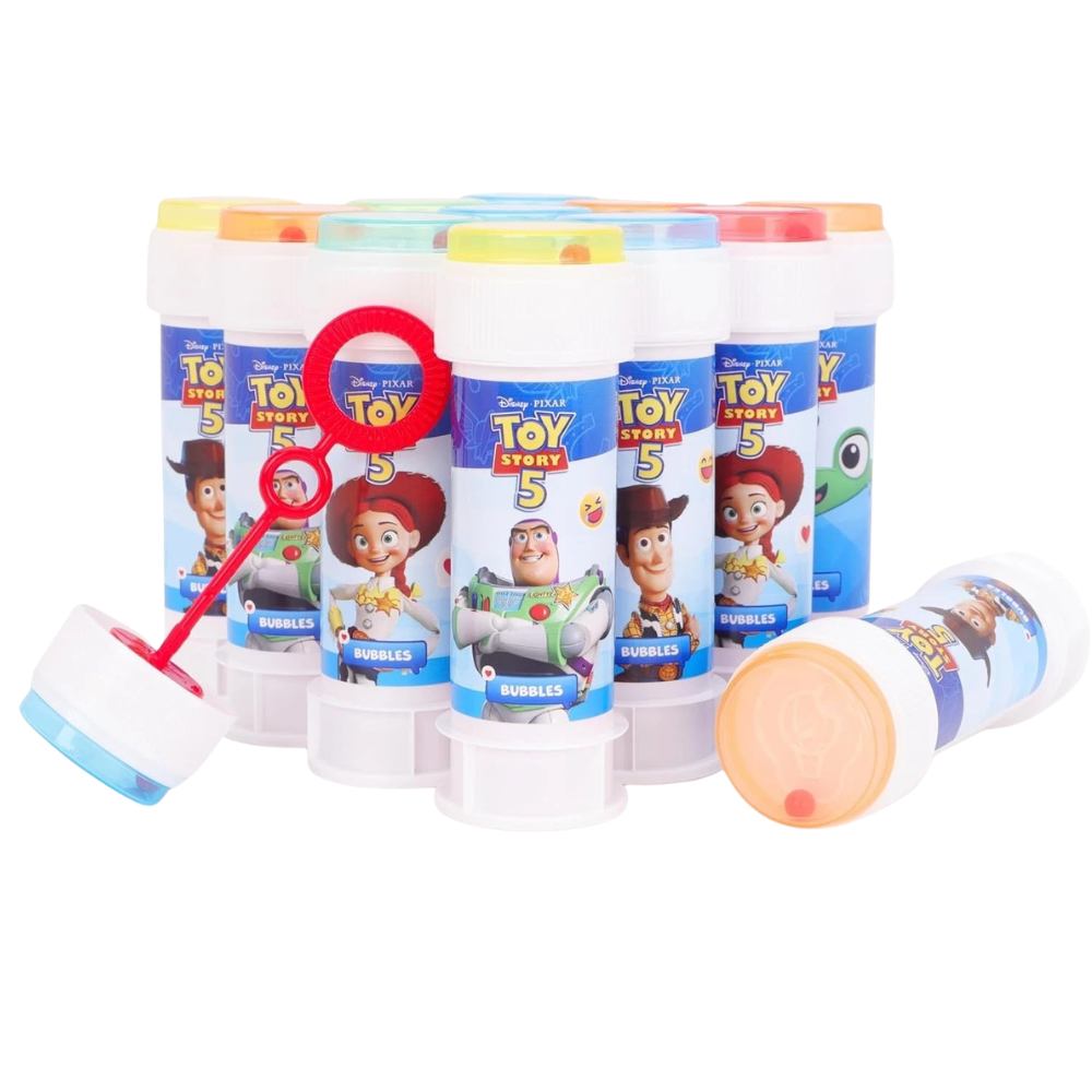 Toyland® 12 Pack Toy Story Bubbles 60ml with Wands & Maze Lid Party Bag Toys